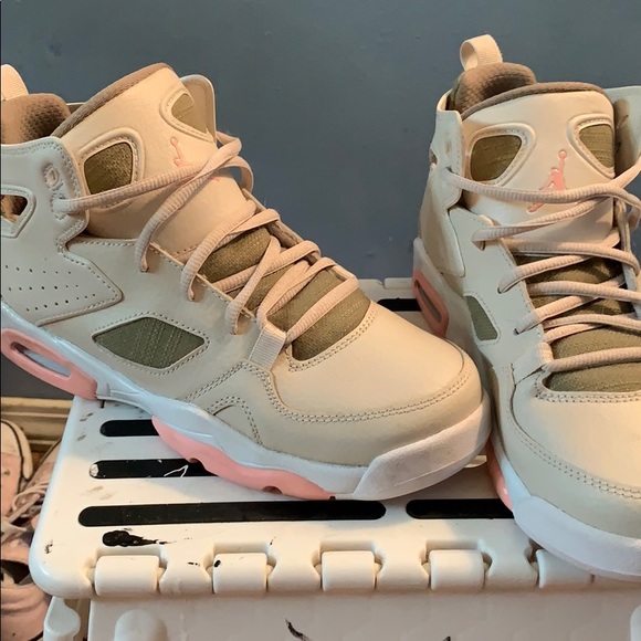 Pink green and cream Jordan flight club 91 gs - Picture 3 of 3
